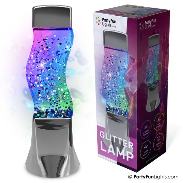 LAMPADA GLITTERATA (Colore argento con LED c/cambio colore) cm…x12